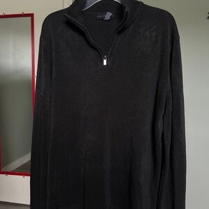 Men's Black Zip-Up Sweater
